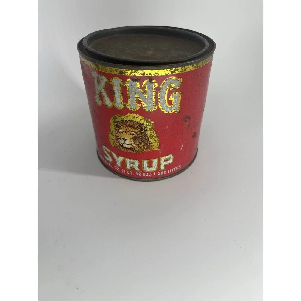 Old KING SYRUP LION Tin Baltimore MD 44‎ oz
